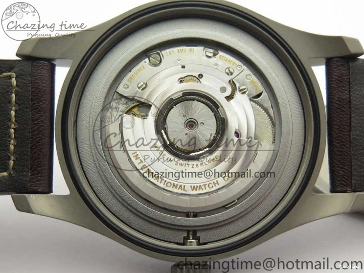 MIROTIME 0504 SmartChoice Mark XVIII IW327006 Titanium M+F 1:1 Best Edition Black Dial on Brown Leather Strap A 7145